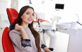 young woman in the dentist